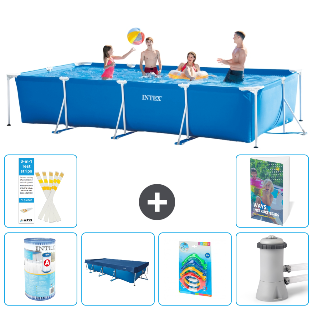 Intex Rechteckiger Frame Pool - 450x220x84 Cm - 7-teilig S19