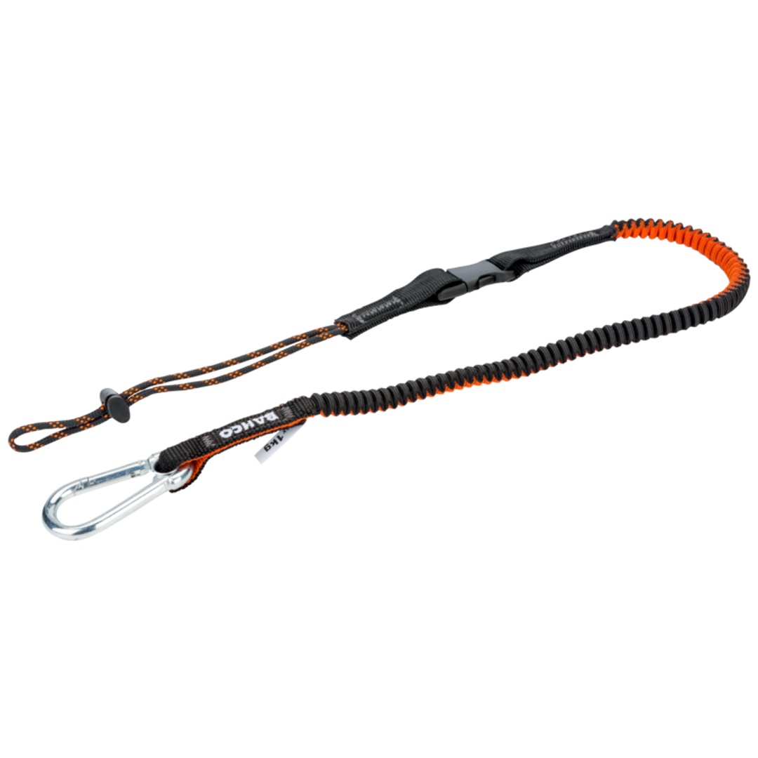 Bahco Orange Sicherungsleine Mit Fest Montiertem Karabiner Und Austauschbarer Schlaufe, 1 Kg, 1,2 M