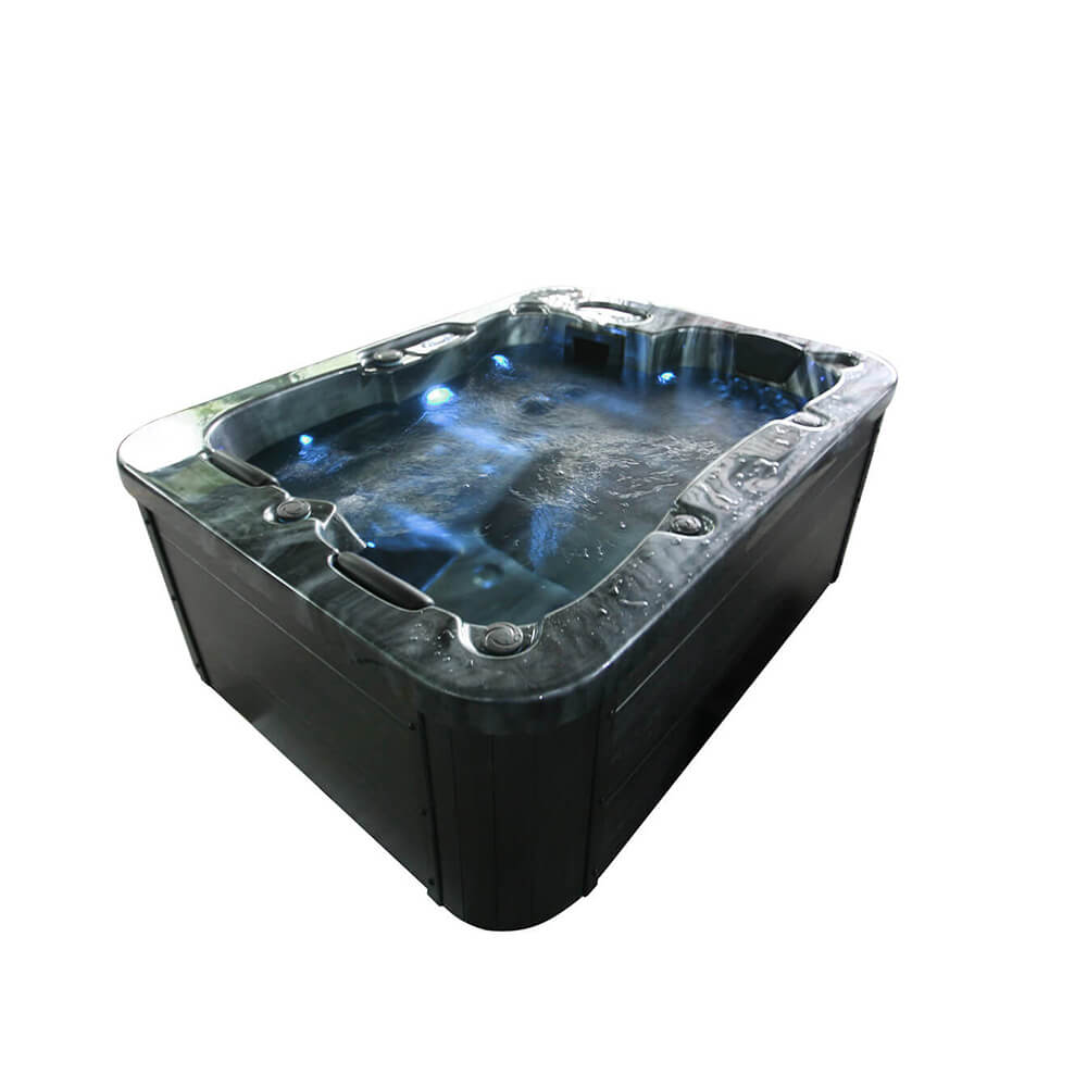 HOME DELUXE Outdoor Whirlpool BLACK MARBLE PURE - 210 x 160 cm für 3 Personen