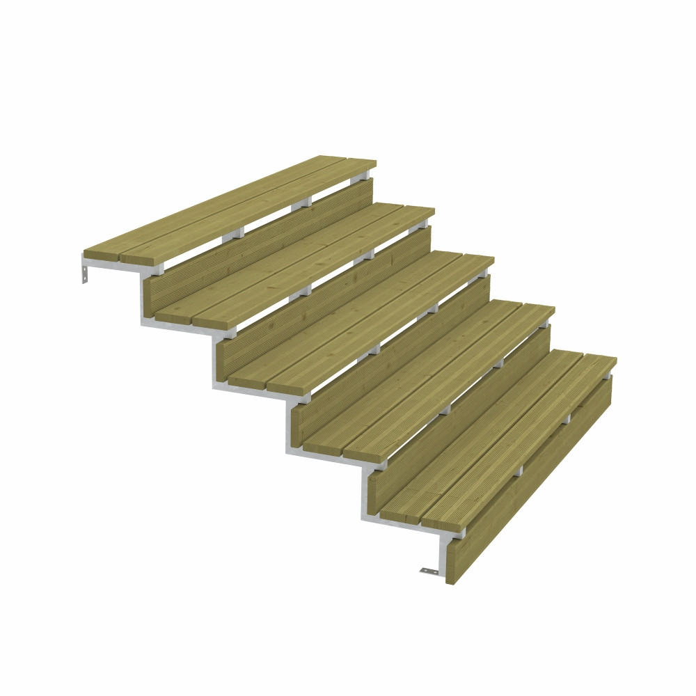Plus Außentreppe Kiefer/feuerverzinkt 5 Stufen 180 Cm Breit Außentreppe