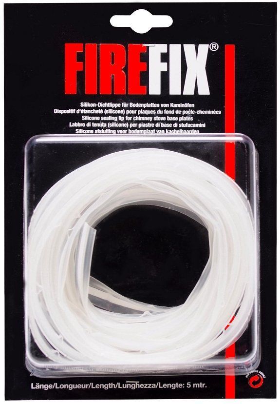 Firefix - Silikon-Dichtlippe 500Cm Transparent Schmutzlippe Stauschutz Kaminplatte 4017537492259