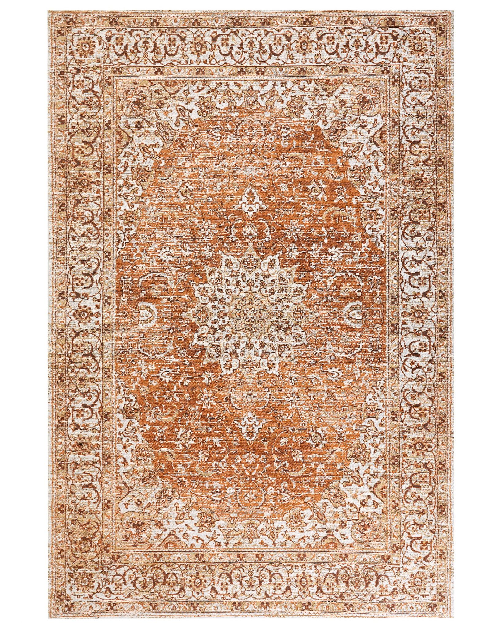 Beliani Rug Haya Orange 200 X 300 Cm Cotton