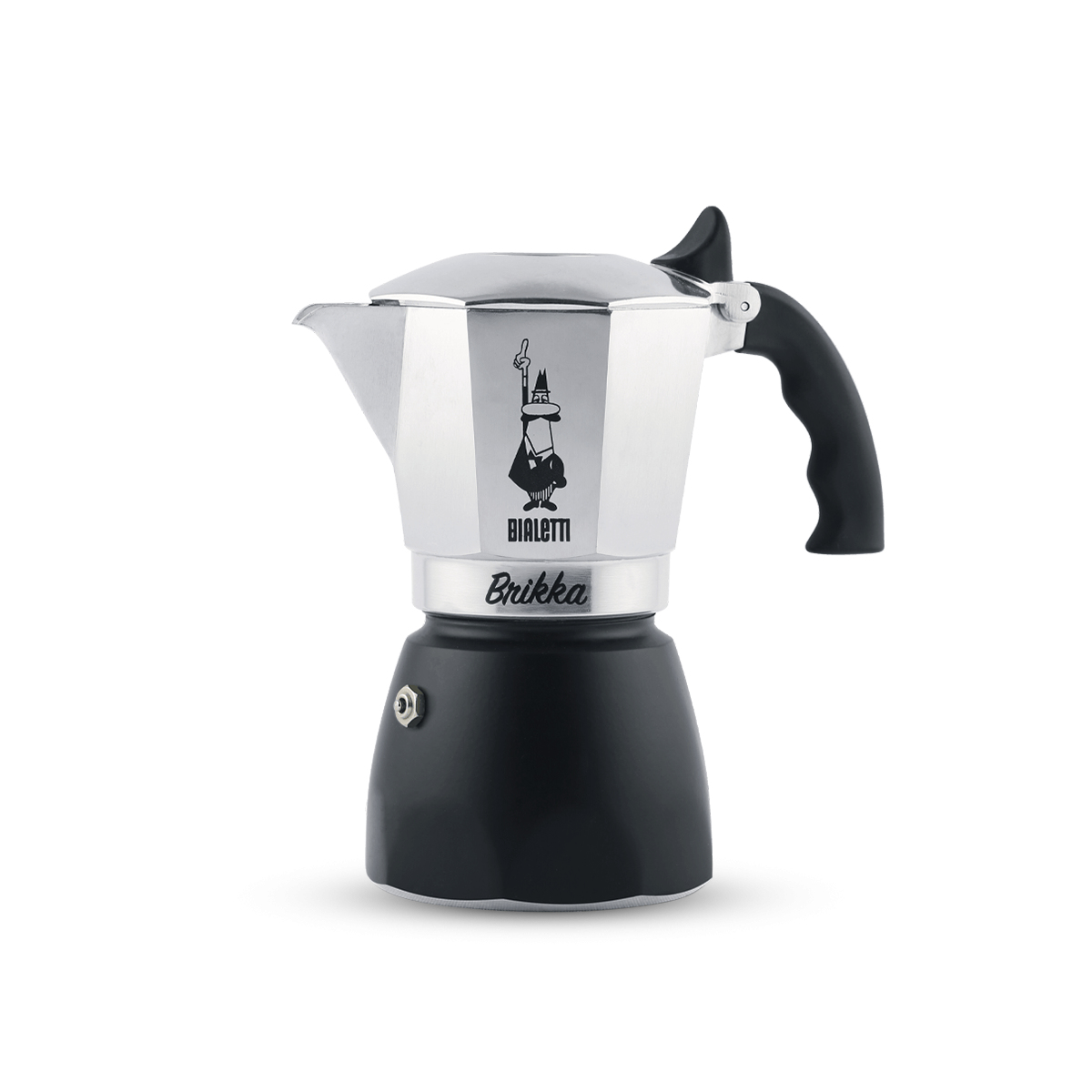 Bialetti Schwarz Brikka Italienische Kaffeemaschine 0,17 L Edelstahl