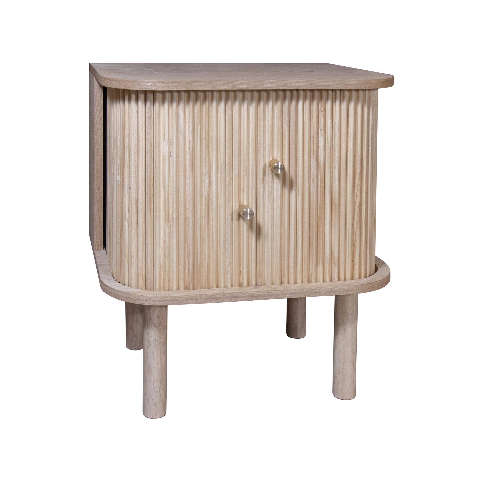 Now's Home - Meuble D'Appoint En Bois Clair Avec Portes Coulissantes