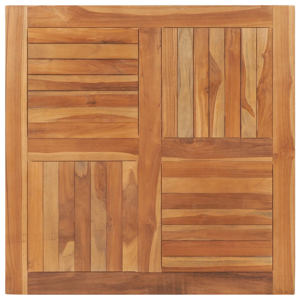 Dessus De Table Bois De Teck Solide Carré 90x90x2,5 Cm Vidaxl