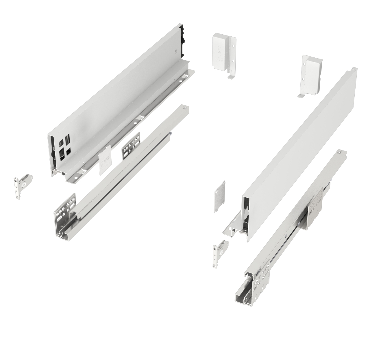 So-Tech Schubladensystem Junker Slim Weiß H, 84 Mm Softclose Bis 40 Kg Belastbar Mit 13 Mm Schlanken Schubladenzargen - Nennlänge 400 Mm