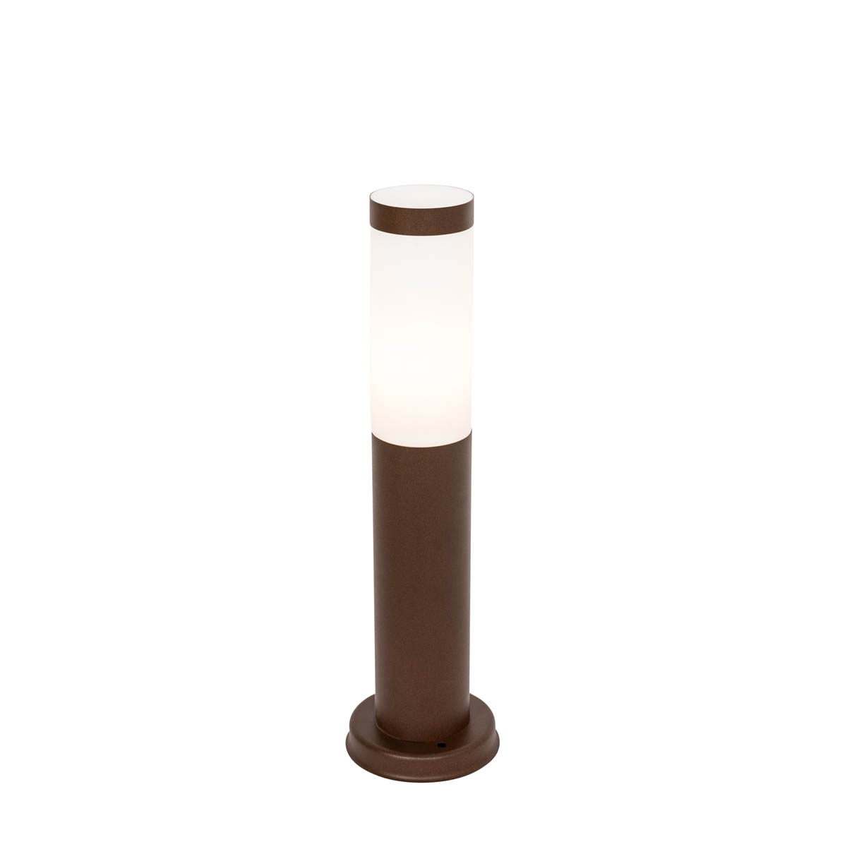 Qazqa Outdoor Lamp Post Rust Brown With Opal 45 Cm Ip44 - Rox