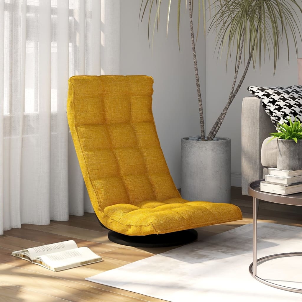 Vidaxl Chaise De Sol Pivotante Jaune Moutarde Tissu