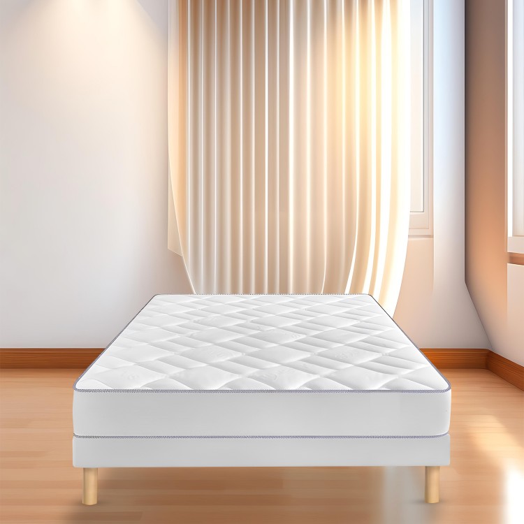 Bysommiflex - Sommier Tapissier Blanc 130x190cmfabrication Francaise