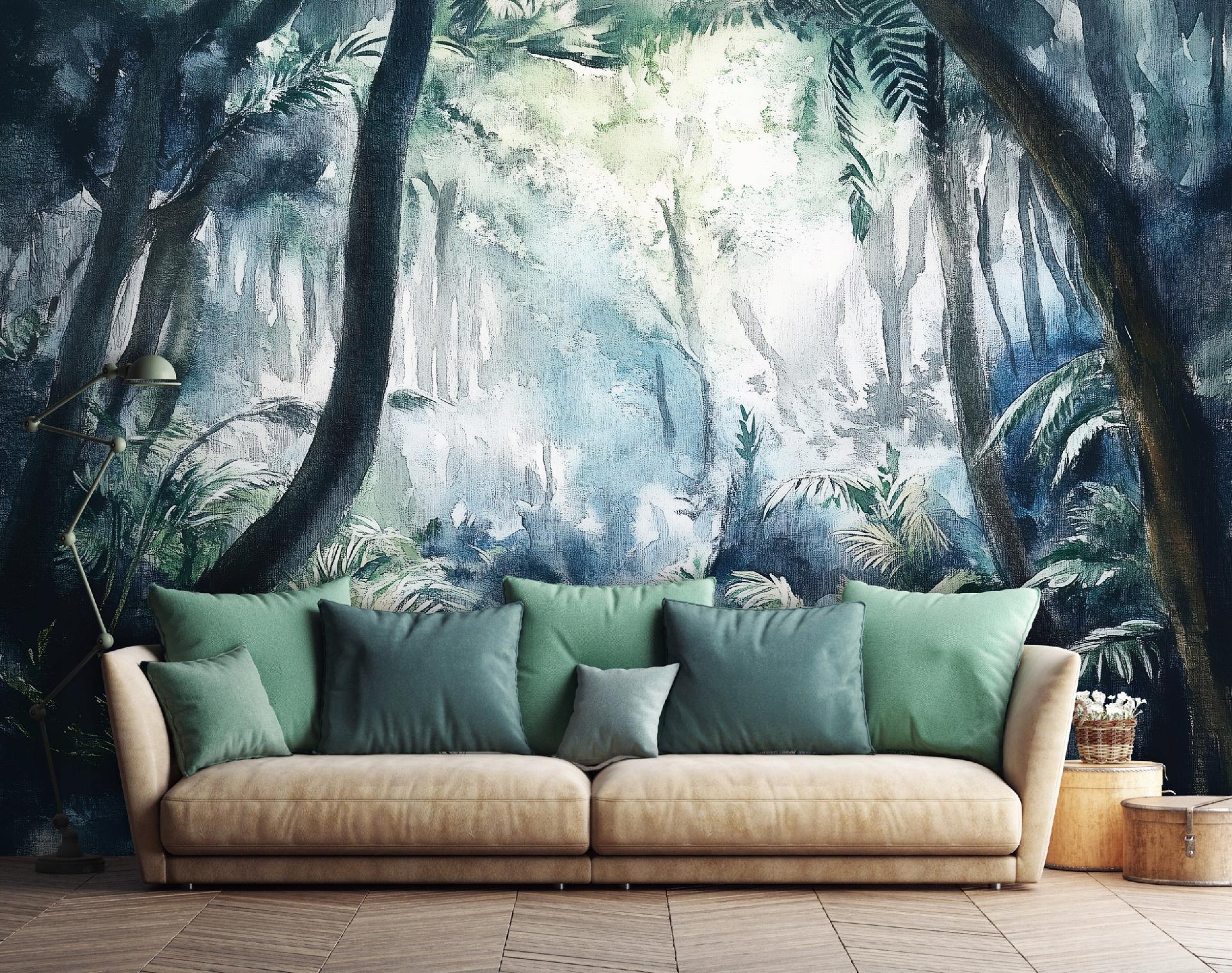 Wallarena Vlies Fototapete Wald 250x175 Cm, Tapeten, Für Wohn Und Schlafzimmer, Vliestapete Wandtapete Tapete 3d Effekt- Inkl. Kleister - Dschungel Wald