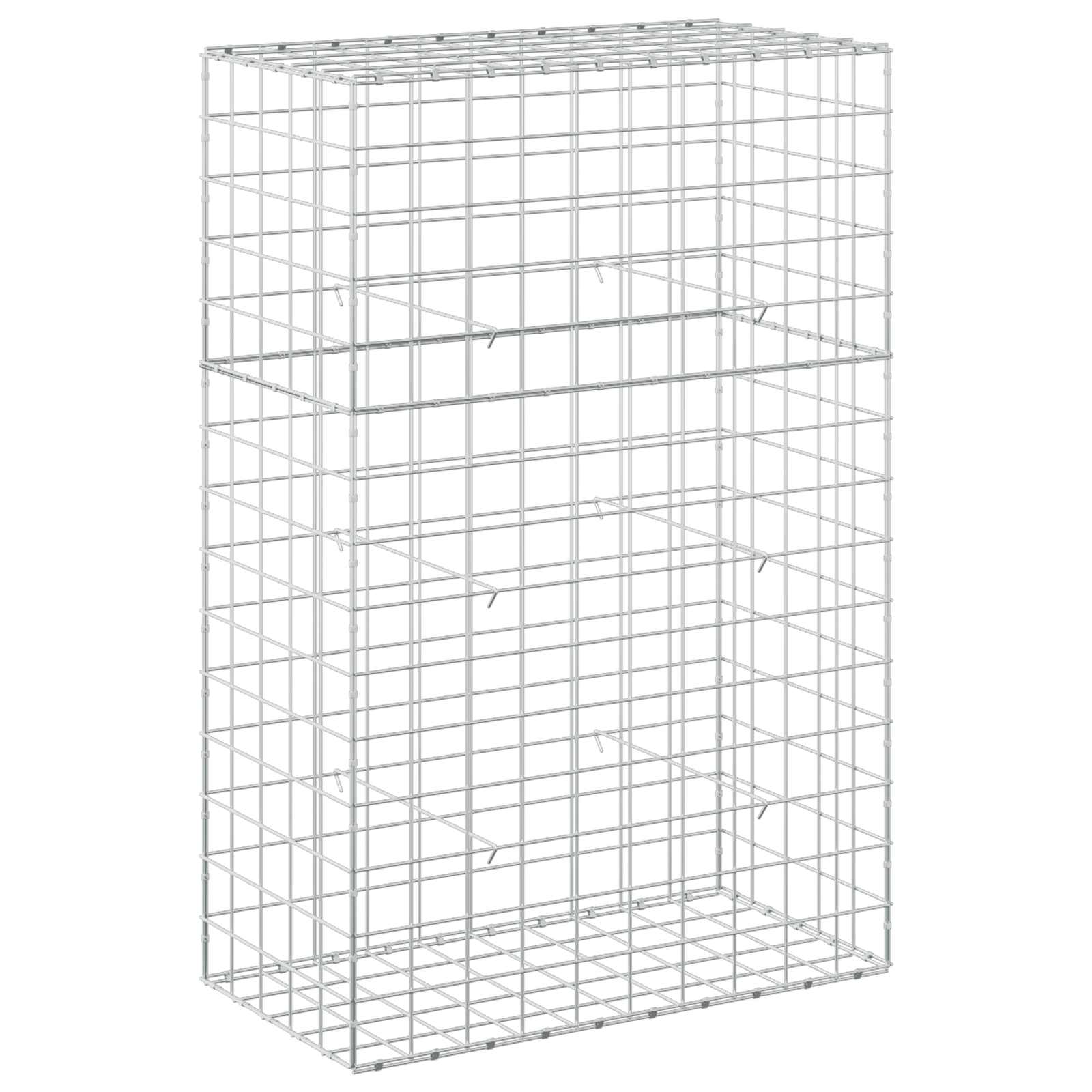 Vidaxl Versilbert Gabione Mit 5 Mm Draht Und 10X10 Cm Maschen 50X100x150 Cm