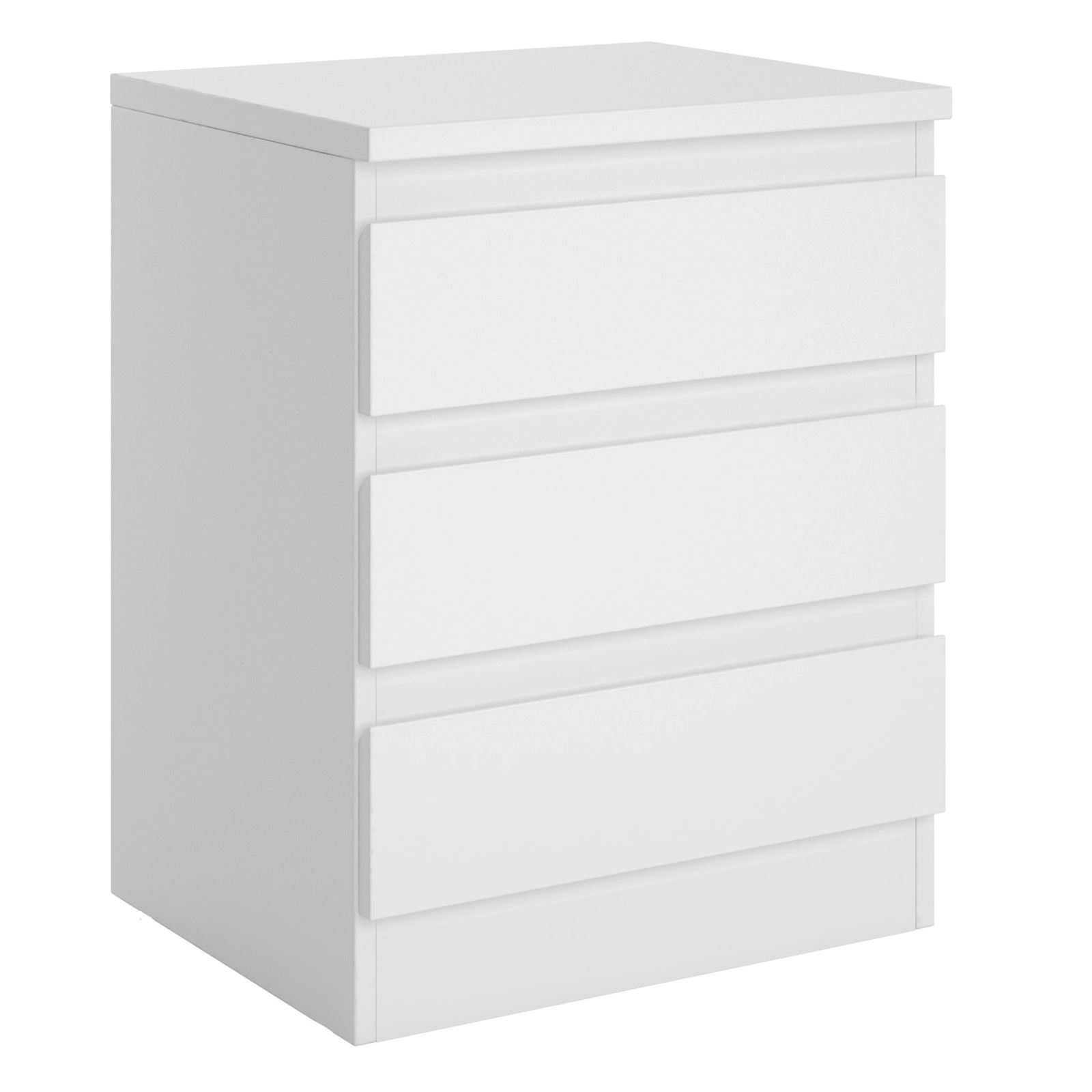 Idimex - Table De Chevet Burgos, En Mélaminé Blanc Mat