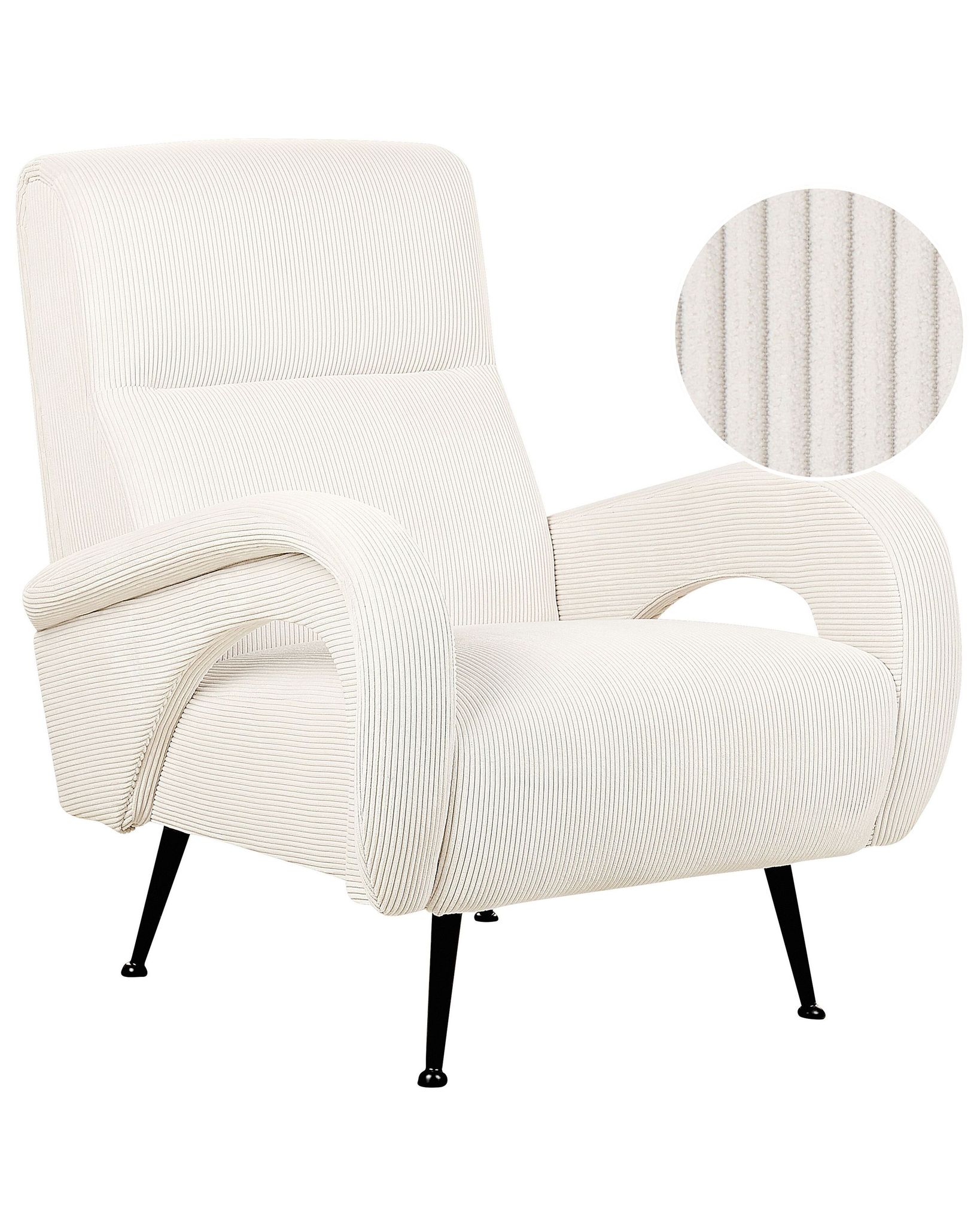 Beliani Armchair Svalov Corduroy Off-white