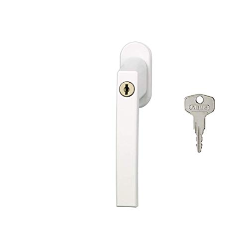 Fg210 Maniglia Con Blocco Antifurto, Serratura A Spinta Con Cilindro Per Finestre, Chiave Maestra, Livello Di Sicurezza: 3, 59487, Bianco - Abus