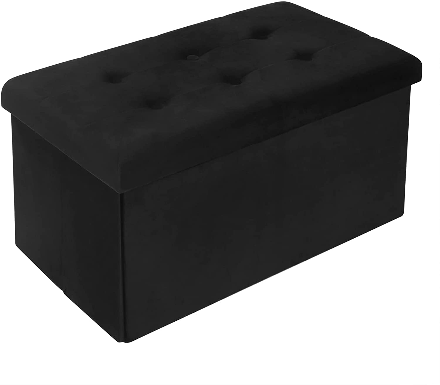 Tabouret Pouf De Rangement En Velours Woltu Coffre Repose-pied Pliable
