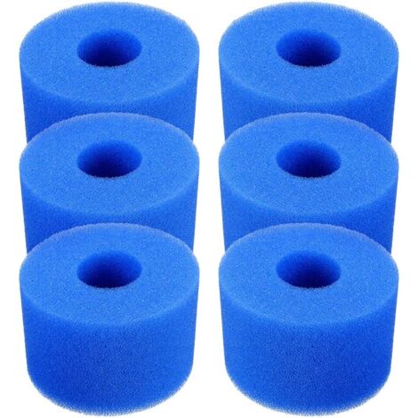 Cartucce Filtranti Per Piscina, Confezione Da 6 Cartucce Filtranti In Schiuma Riutilizzabili E Lavabili Per Jacuzzi, Tipo S1 (blu)