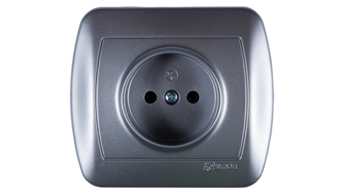 Oem Versilbert Simon Akord Einzelsteckdose B/U 16A Ip20 Metallisiertes Aluminium Ag1e/26