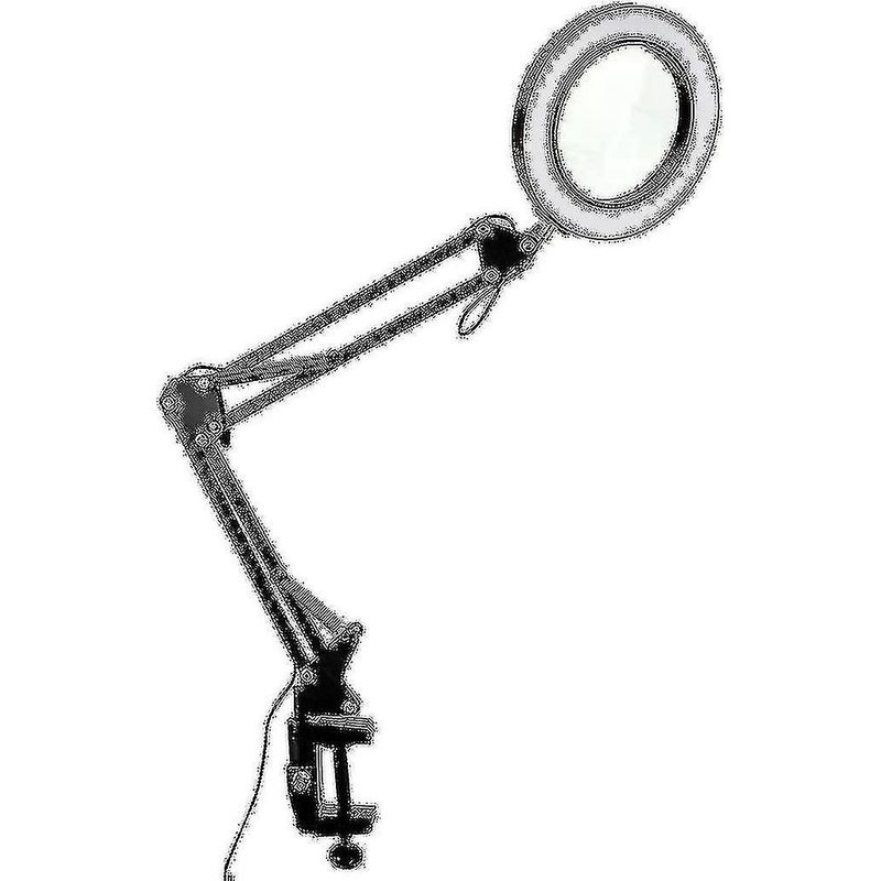 Lampe-loupe réglable 10x sur pied, lentille 4,3 pouces, 3 modes de couleur et 10 niveaux de luminosité, bras pivotant 360°