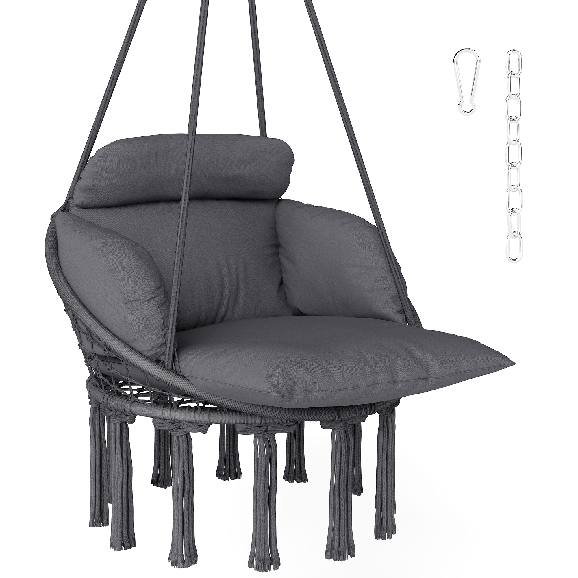 Chaise Suspendue Avec Grand Coussin Rembourré Hamac Fauteuil Suspendu À
