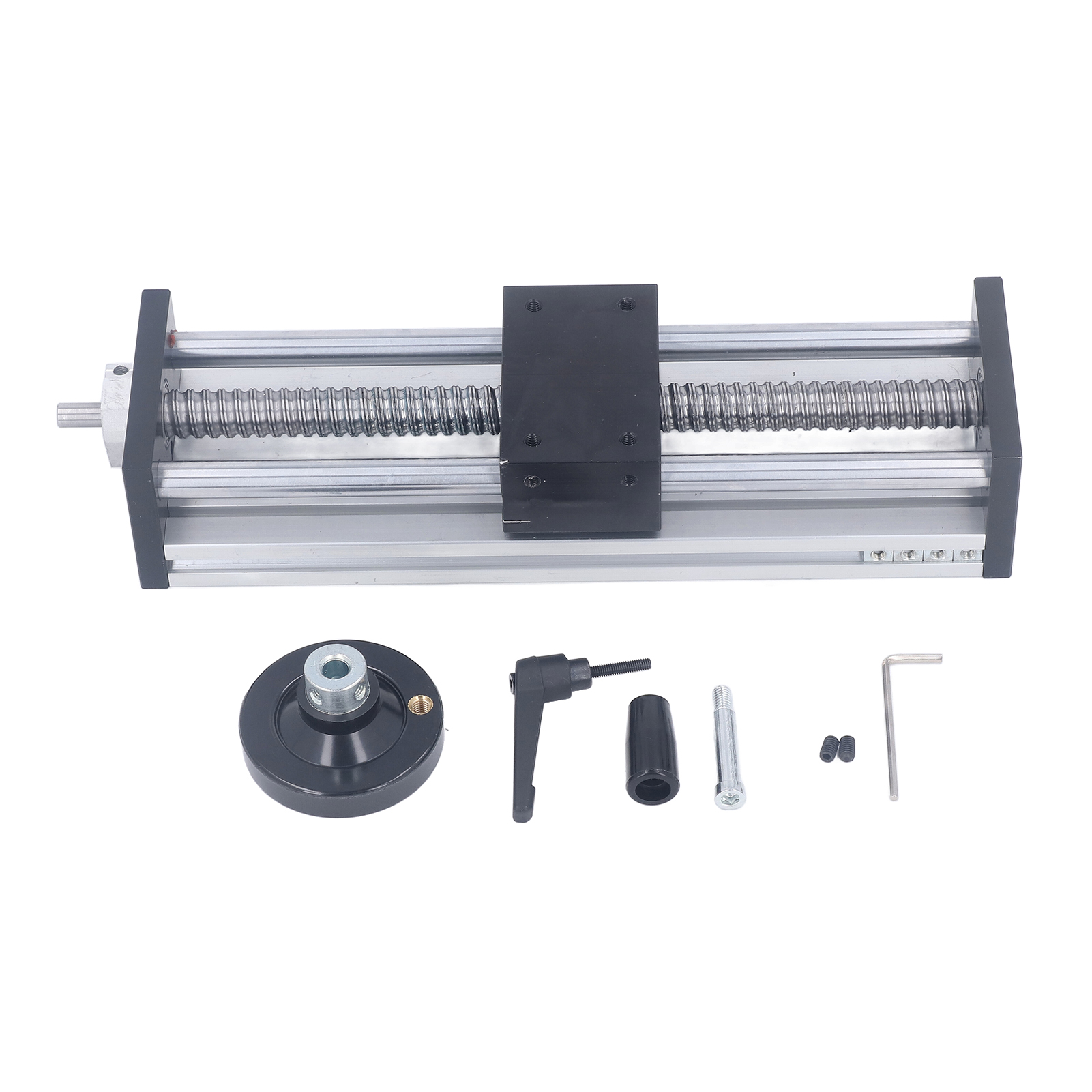 Table de positionnement linéaire à vis à billes 200 mm, guidage manuel avec volant, charge 30 kg