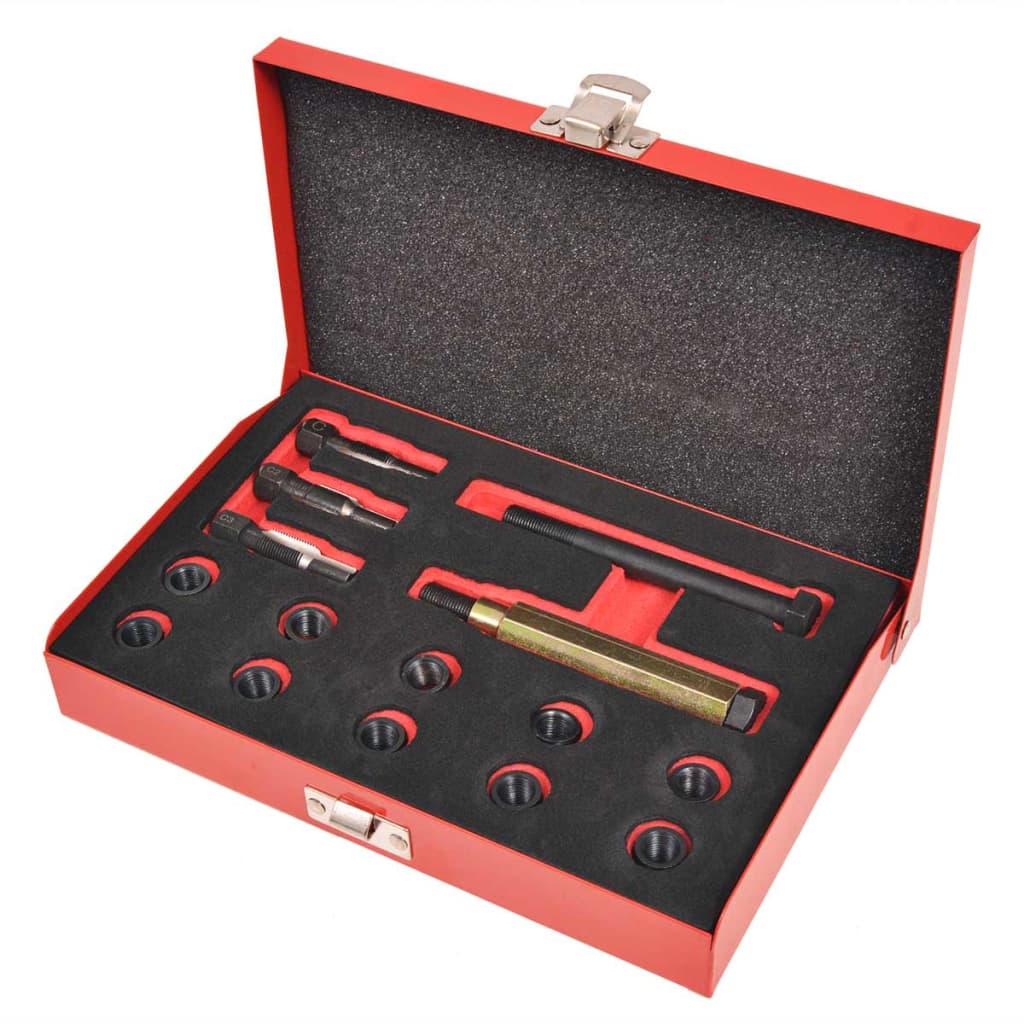 15 Pz Kit Riparazione Filetto Candela Incandescenza M10x1,0 Mm Vidaxl