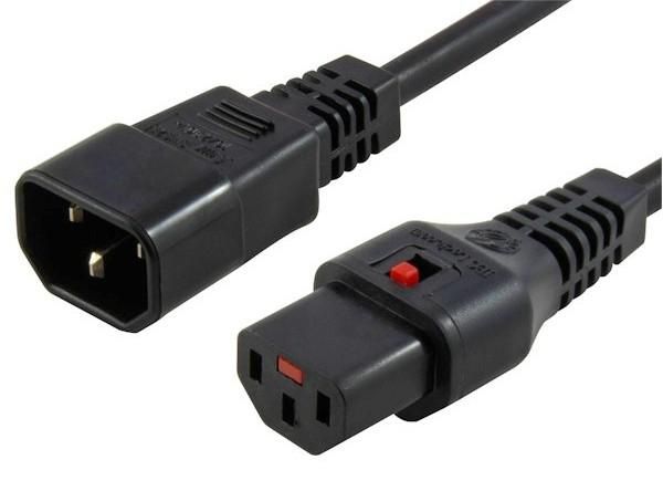 Microconnect Schwarz C13 Iec Auf C14 Verriegelung 3 X 1,00 Mm 1 M