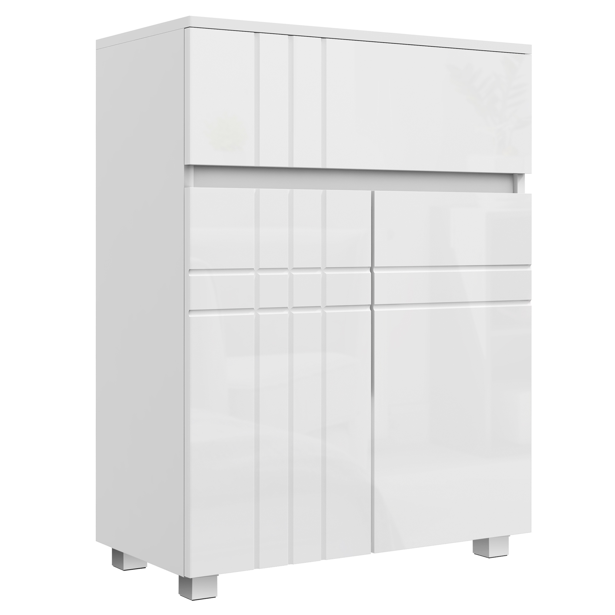 Kleankin - Meuble Bas De Salle De Bain Design Contemporain - 2 Portes
