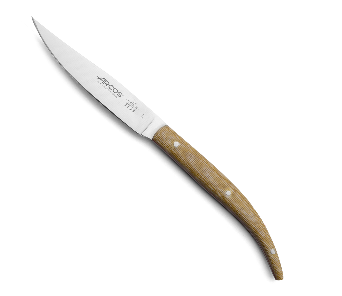 Arcos Mehrfarbig Messer Lenden Fixiert 373728 Edelstahl Nitrum, Mango Micarta Und Klinge Von 11 Cm Im Karton