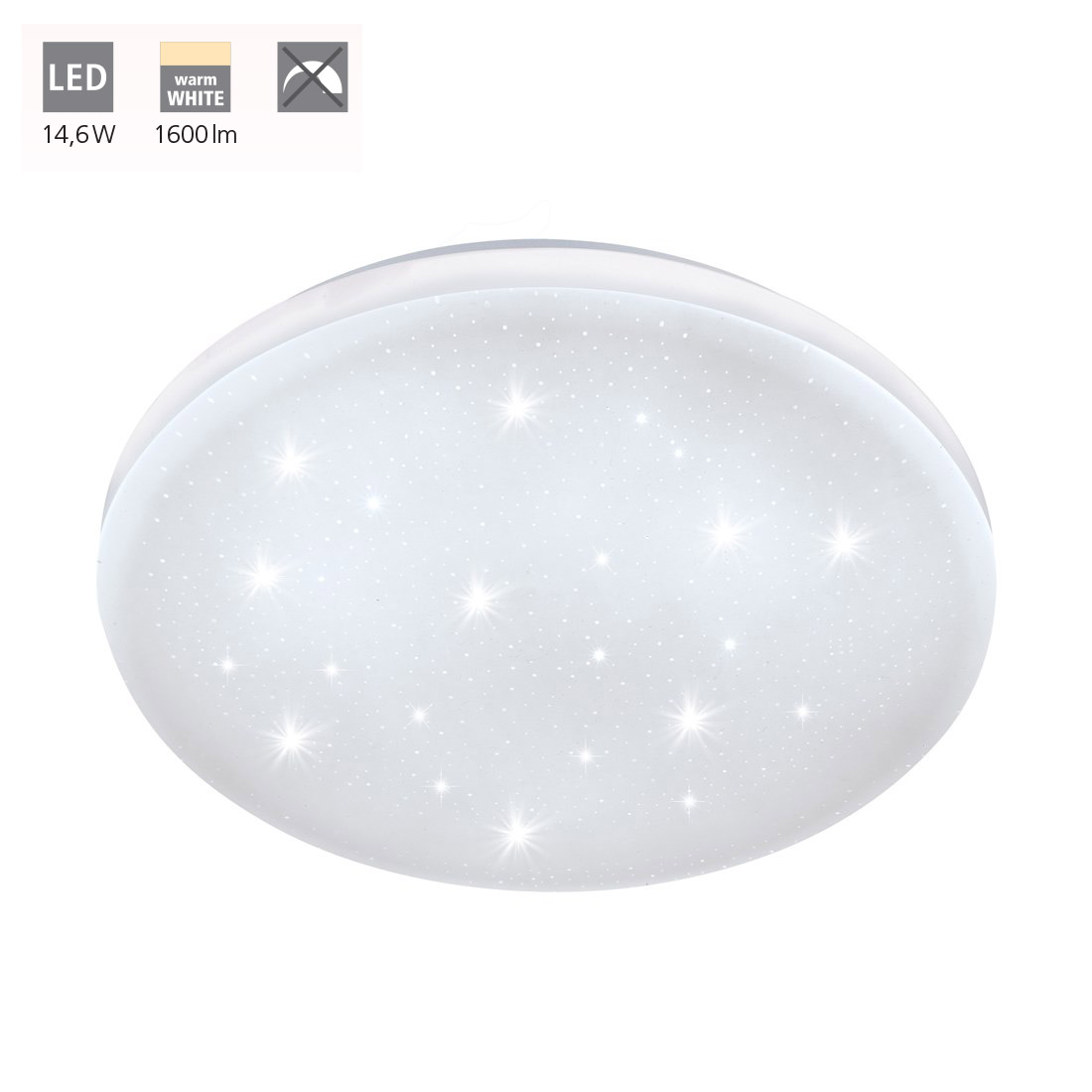 Eglo Led-deckenleuchte Ø330 Ws/kristalleff.'frania-s' (97878)