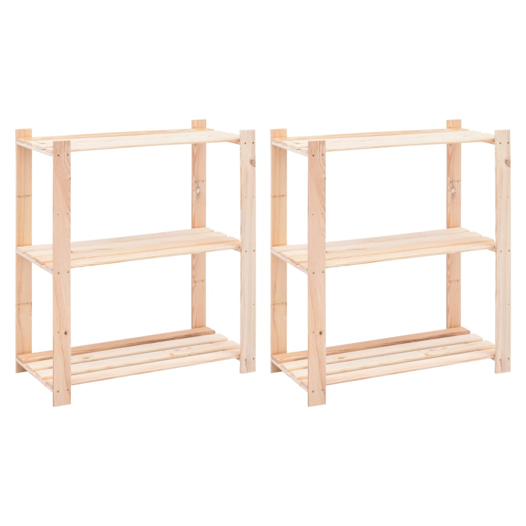 Vidaxl Lagerregale 3 Böden 2 Stk. 80X38x90cm Massivholz Kiefer 150Kg 8719883854724