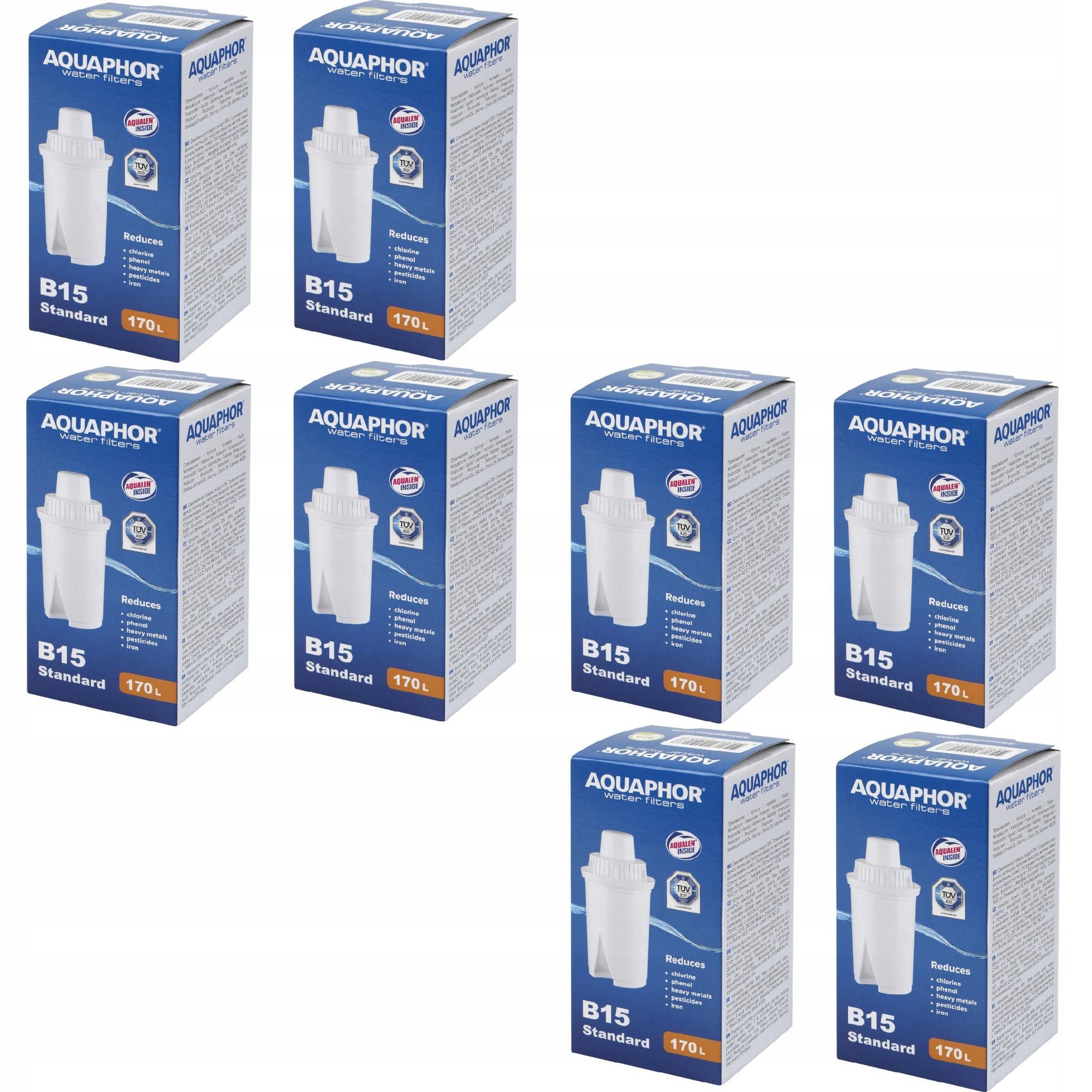 Cartucce Filtranti Standard Aquaphor B15, Confezione Da 8 Pezzi.