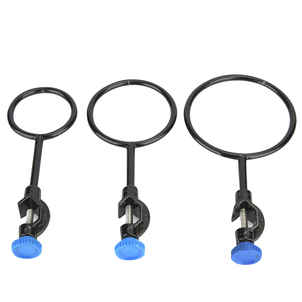 Anneaux de support en fer noir, diamètres 60/80/100 mm, longueurs 170/185/195 mm, lot de 3