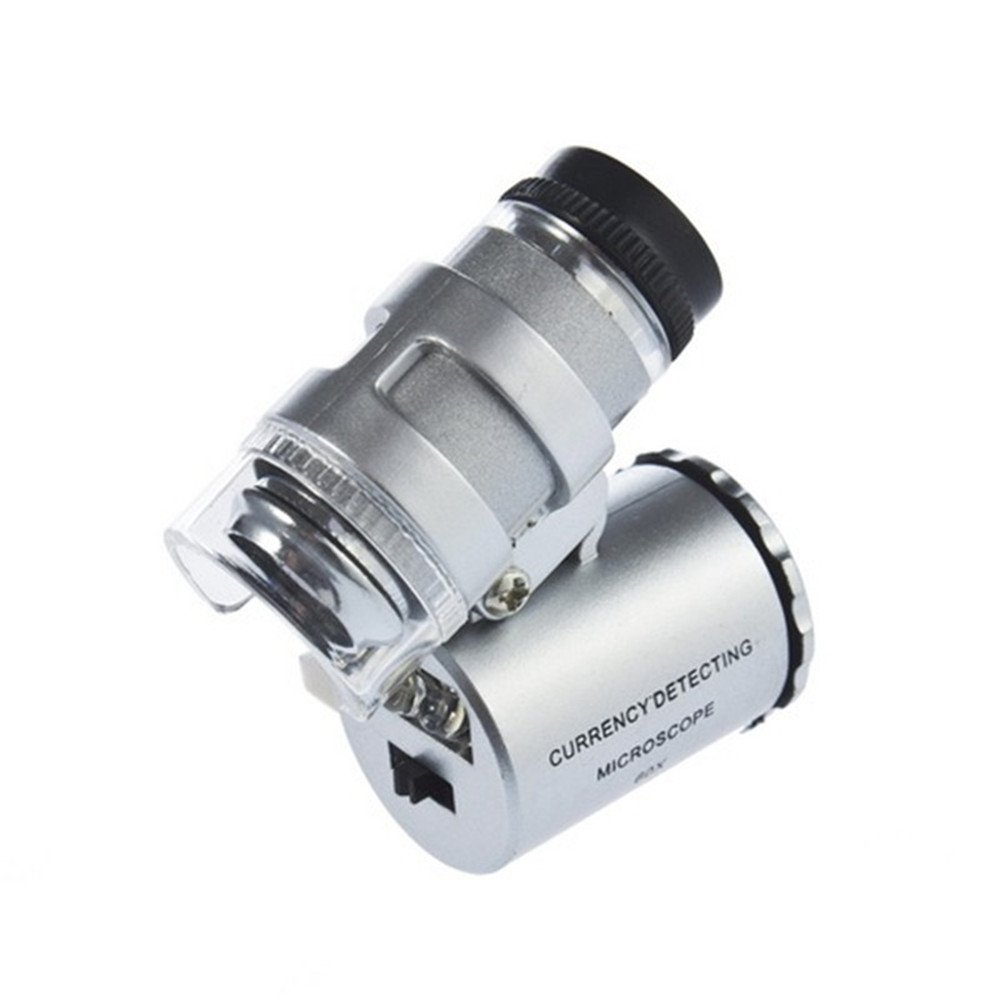Loupe à main éclairée LED x60 pour bijoux, timbres et pièces, étui de protection