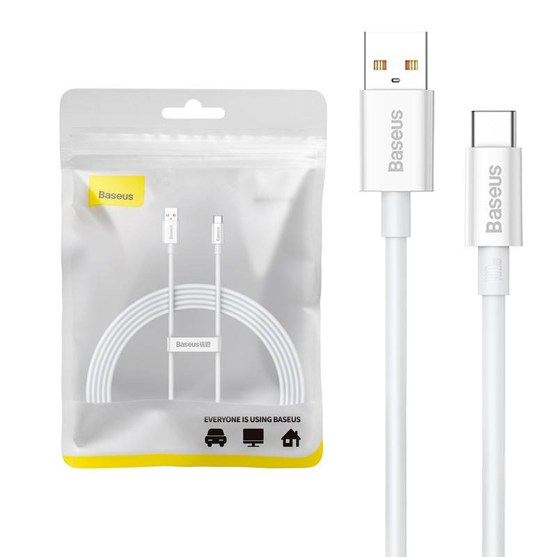 Baseus Cable USB do USB-C Superior 100W 2m (white) (2 m, USB 2.0, 100 W), USB Kabel - Bild 3