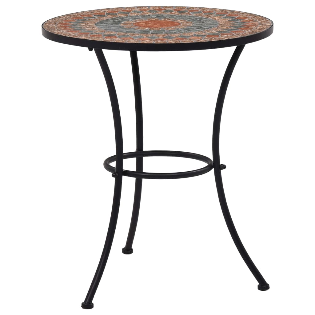 Vidaxl - Table De Bistro Mosaïque Orange/gris 60 Cm Céramique