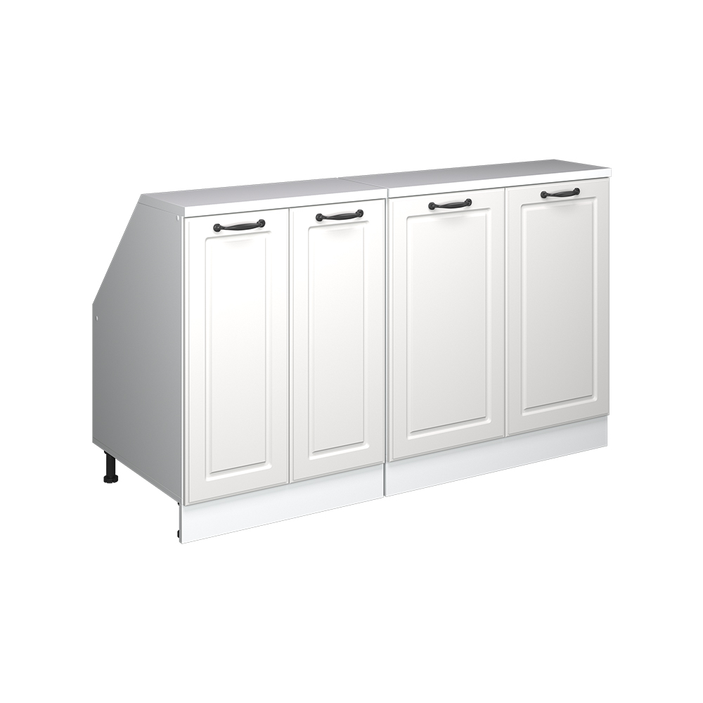 Dachschrägenschrank-set Rion, Weiß Landhaus, 140 Cm 2er Set Schrankkorpuss 60 Cm Tiefe, Vicco