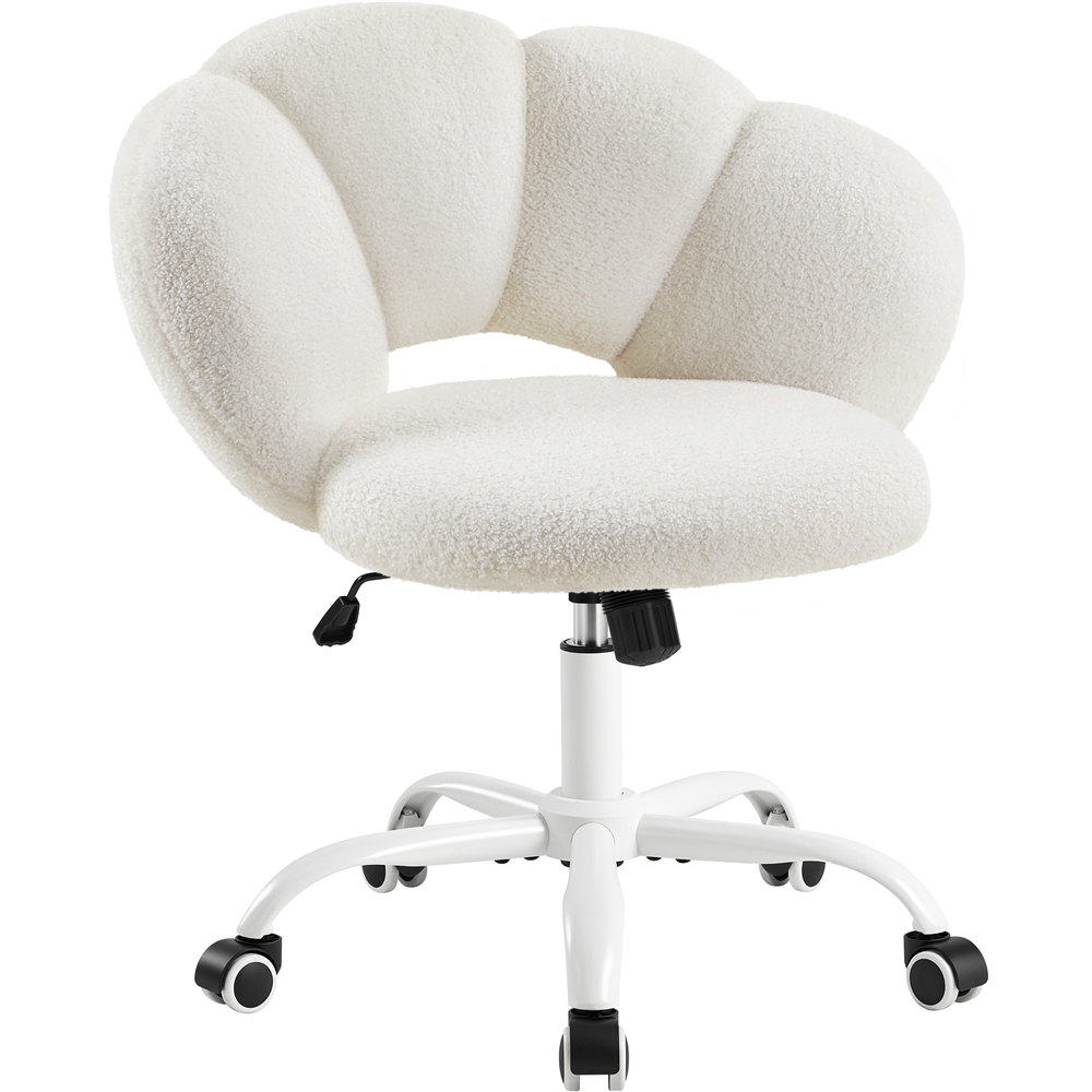 Yaheetech Chaise De Bureau Design Nuage En Tissu Bouclette Fauteuil