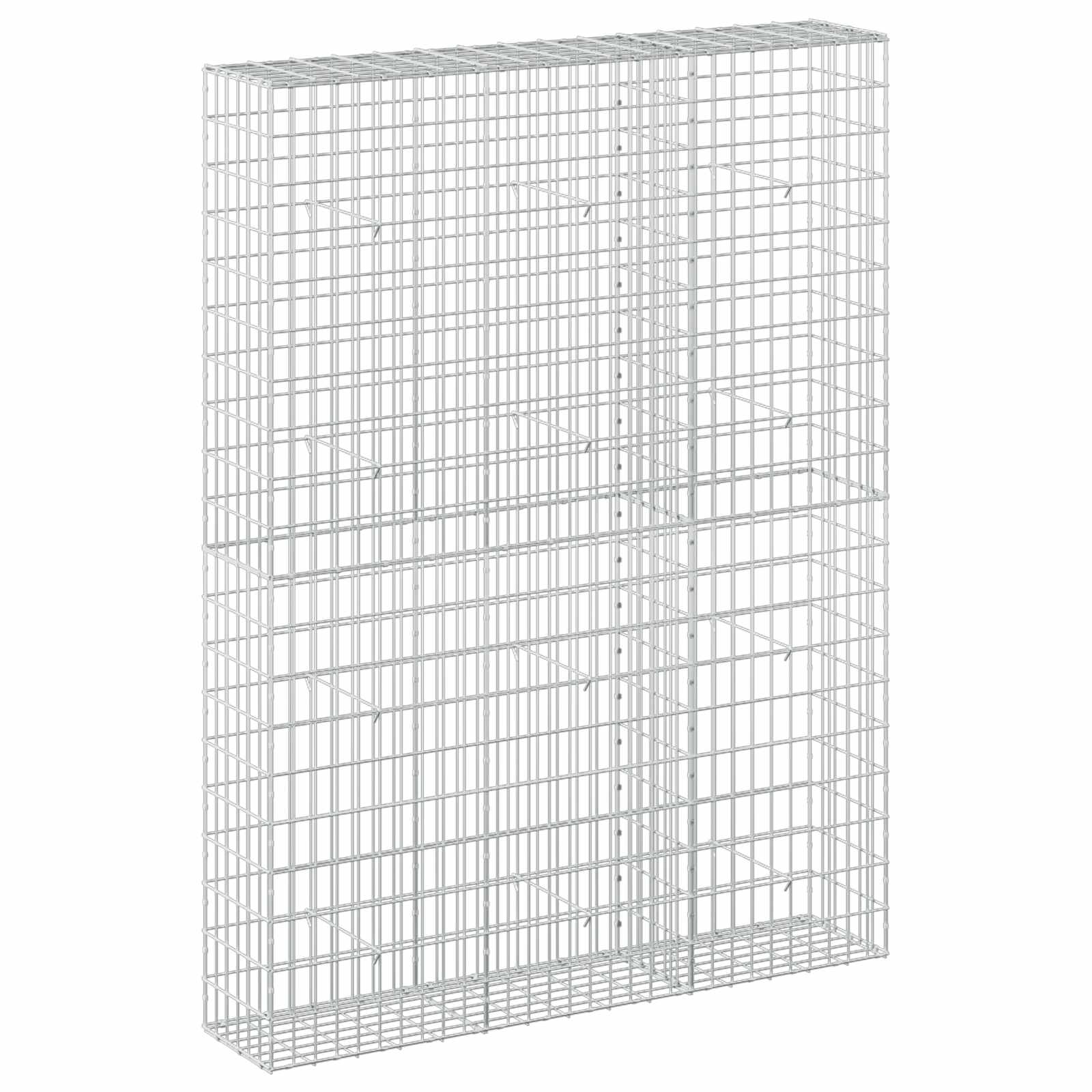 Vidaxl Versilbert Gabione Mit 5 Mm Draht Und 5X10 Cm Maschen 150X30x200 Cm