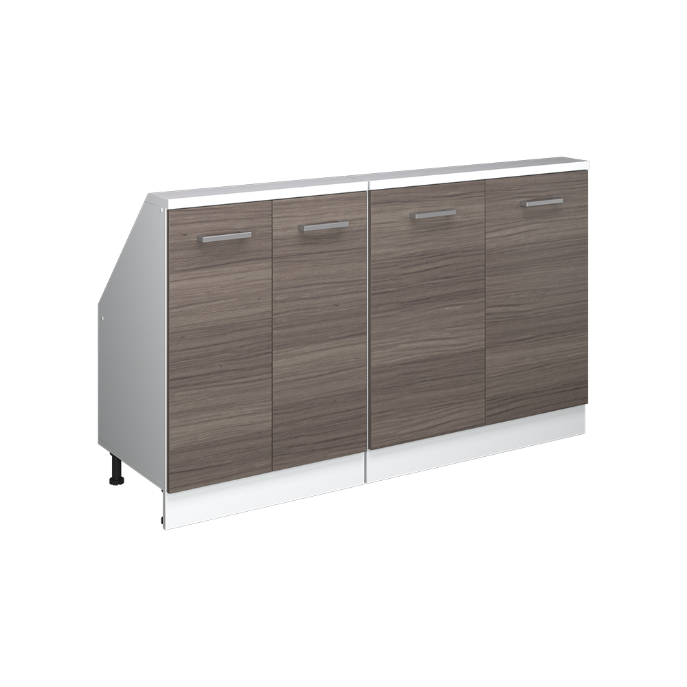 Küchenschrank Für Dachschrägen R-line, Edelgrau/weiß, 140 Cm 2er Set, Vicco