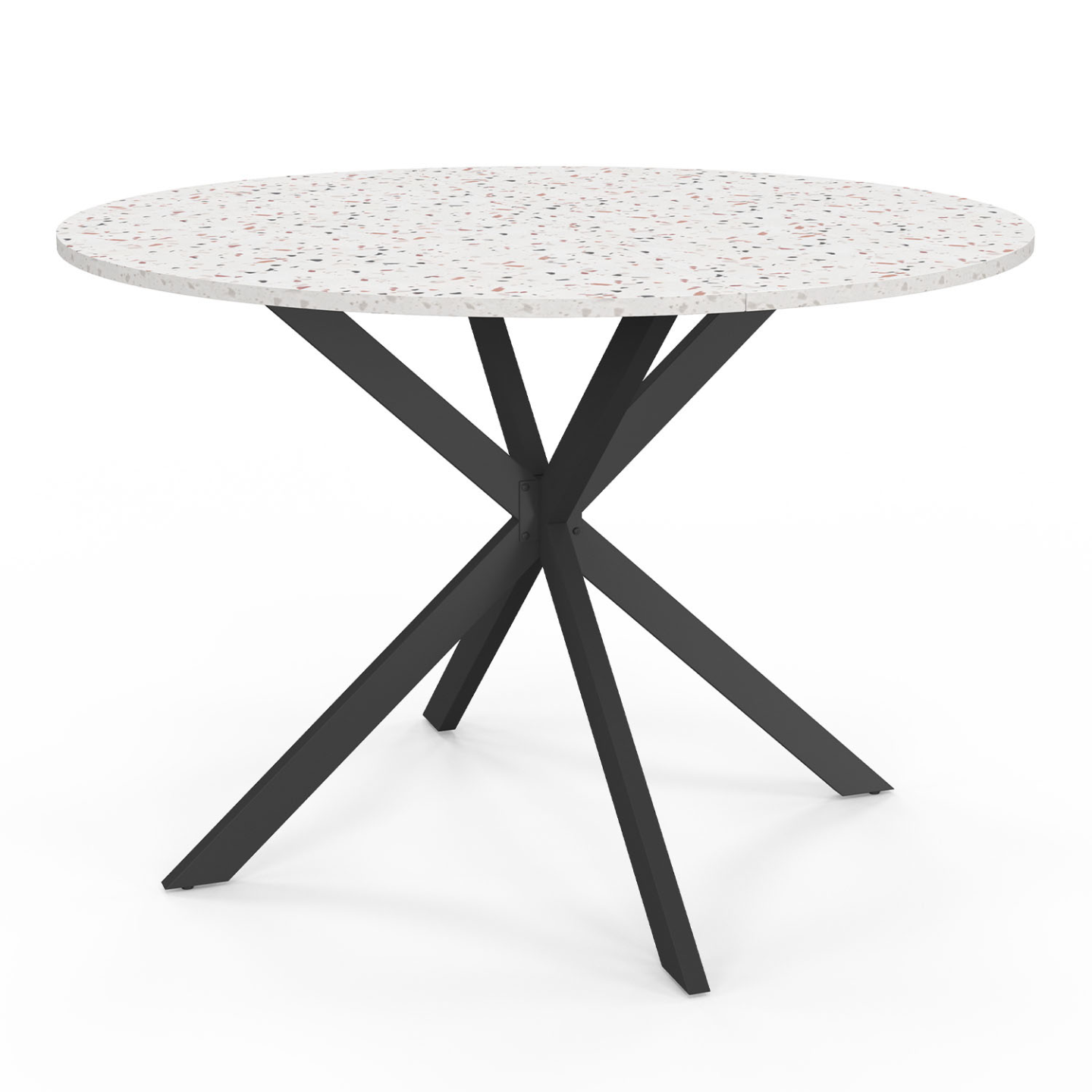 Idmarket - Table À Manger Ronde Alix 6 Personnes Pied Araignée Noir
