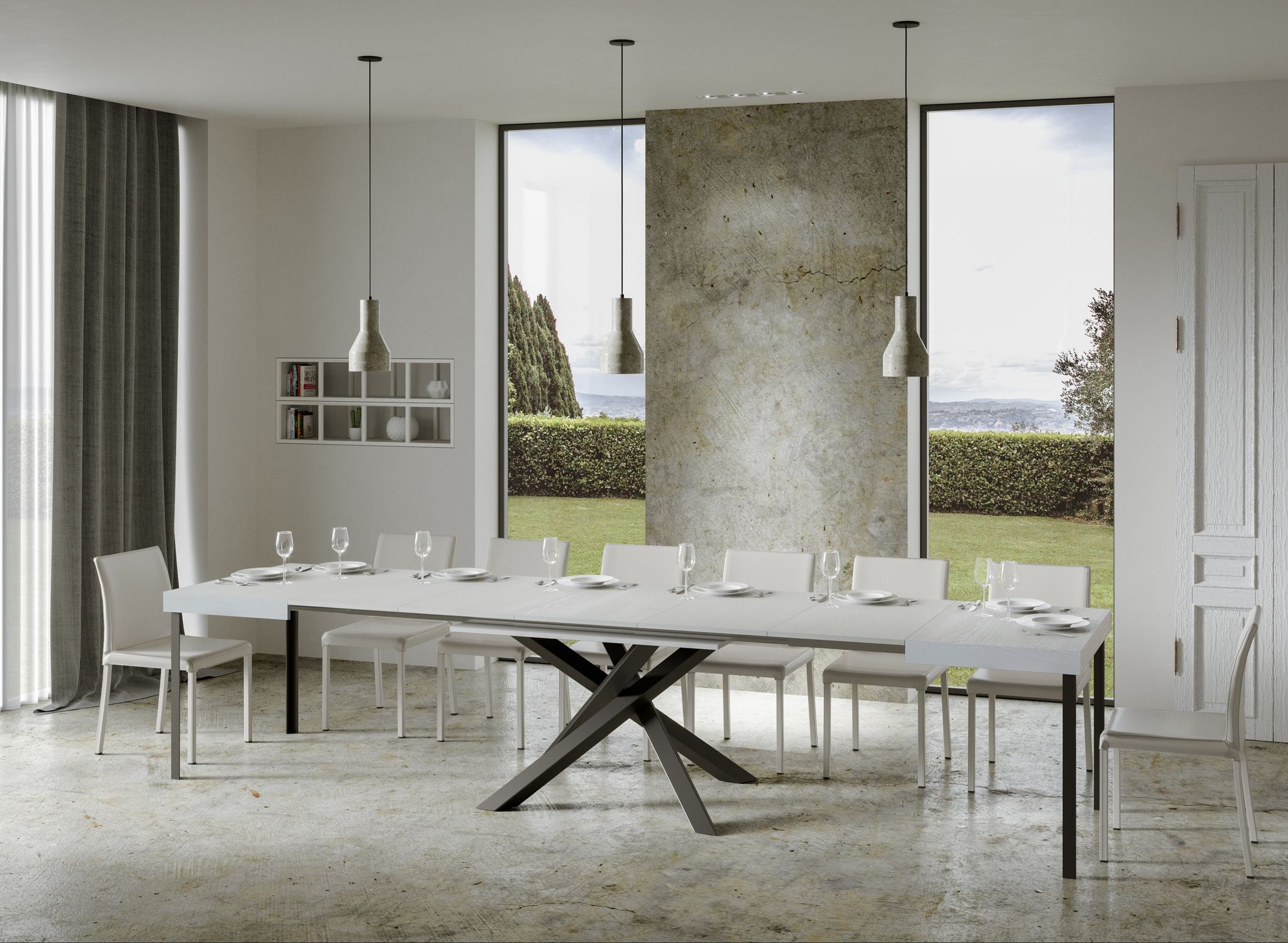 Les Tendances – Table Extensible 8 À 20 Personnes Blanche – Longueur