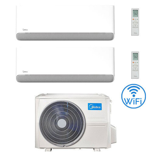 Climatizzatore Condizionatore Midea Breezeless-e Wifi R32 Dual Split 9000 + 12000 Btu Con U.e. M2oe-18hfn8-q Inverter Classe A++/a+