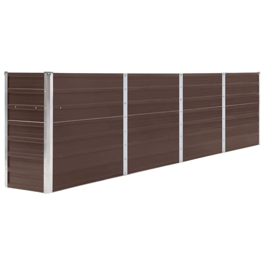 vidaXL Jardinera Elevada de Acero Galvanizado Marrón 320x40x77 cm