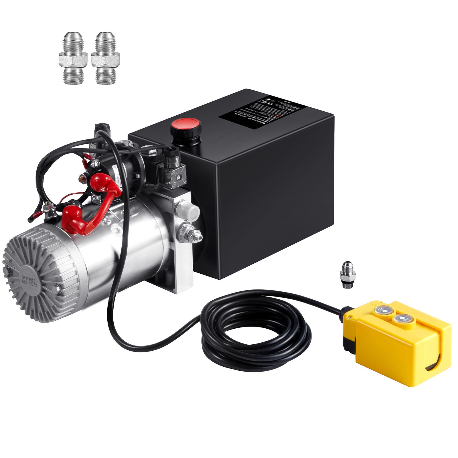 Pompe hydraulique 12 V double effet, réservoir 6 quarts, débit 0,91 GPM, 3200 PSI, pour benne de remorque