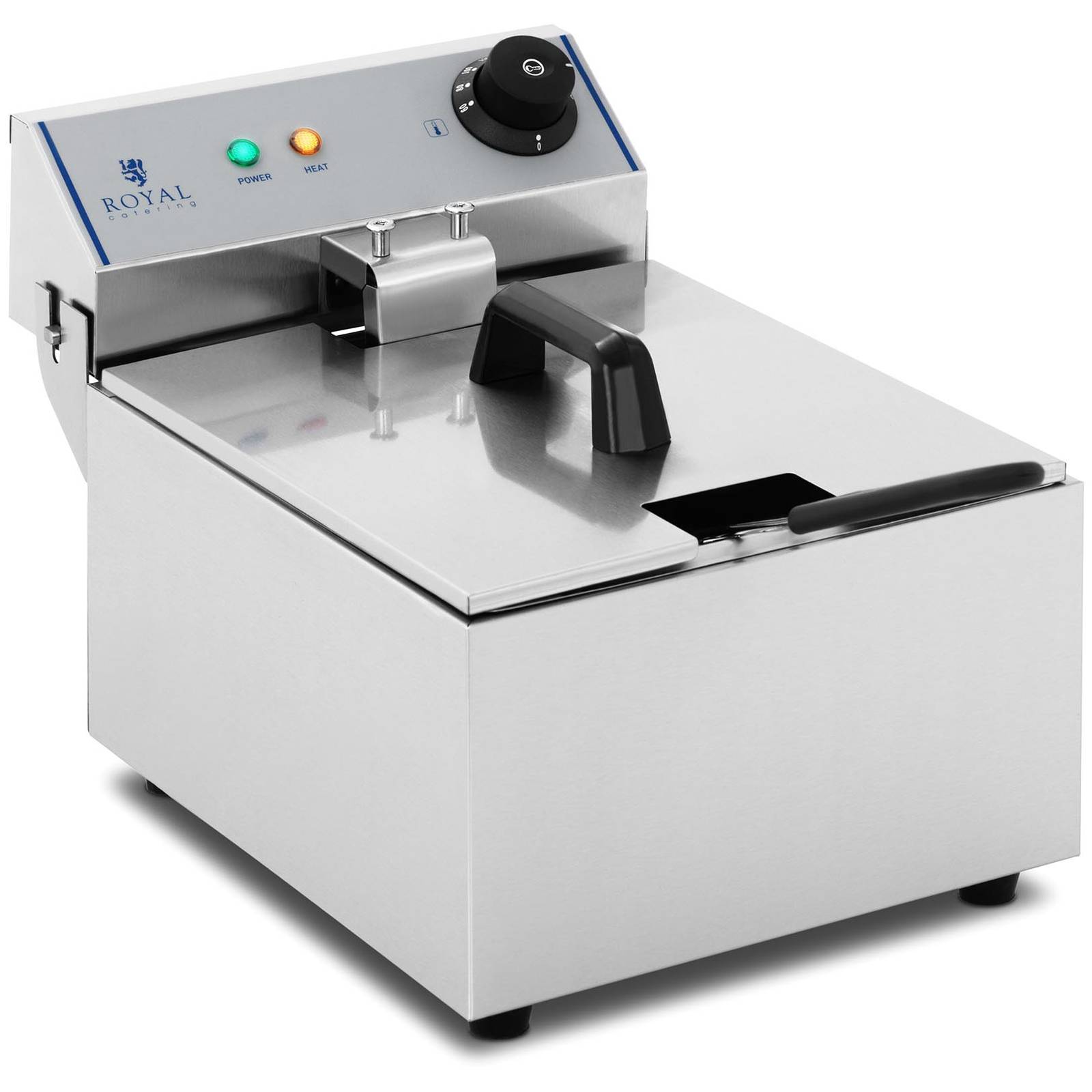 Royal Catering - Elektrische Profi Fritteuse Kaltzonen Kapazität 10 L Fritöse Edelstahl 3200w