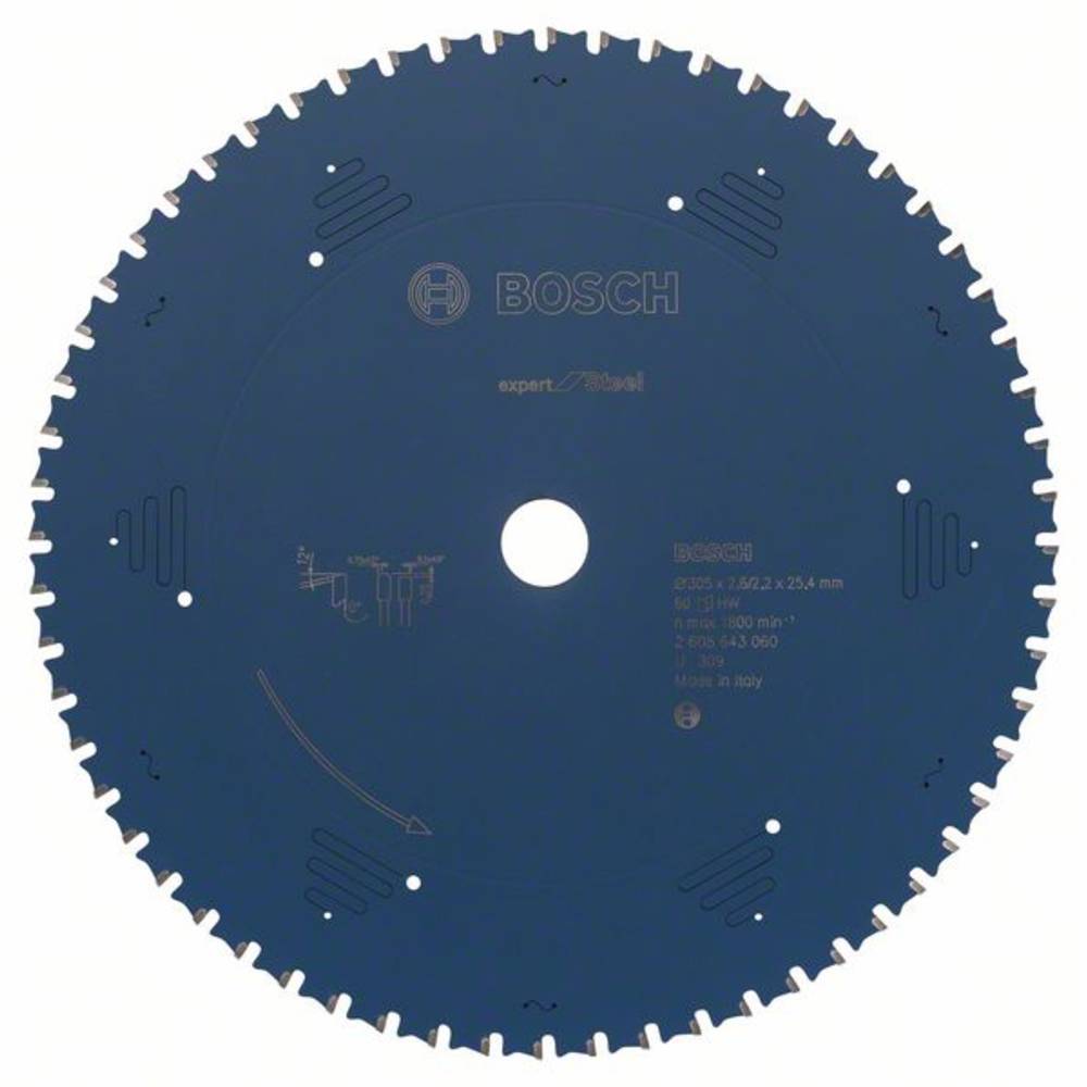 Photo de Lame De Scie Circulaire Expert For Steel Professional &216 305 X 25,4 X 2,6 Mm, 60 Dents Bosch