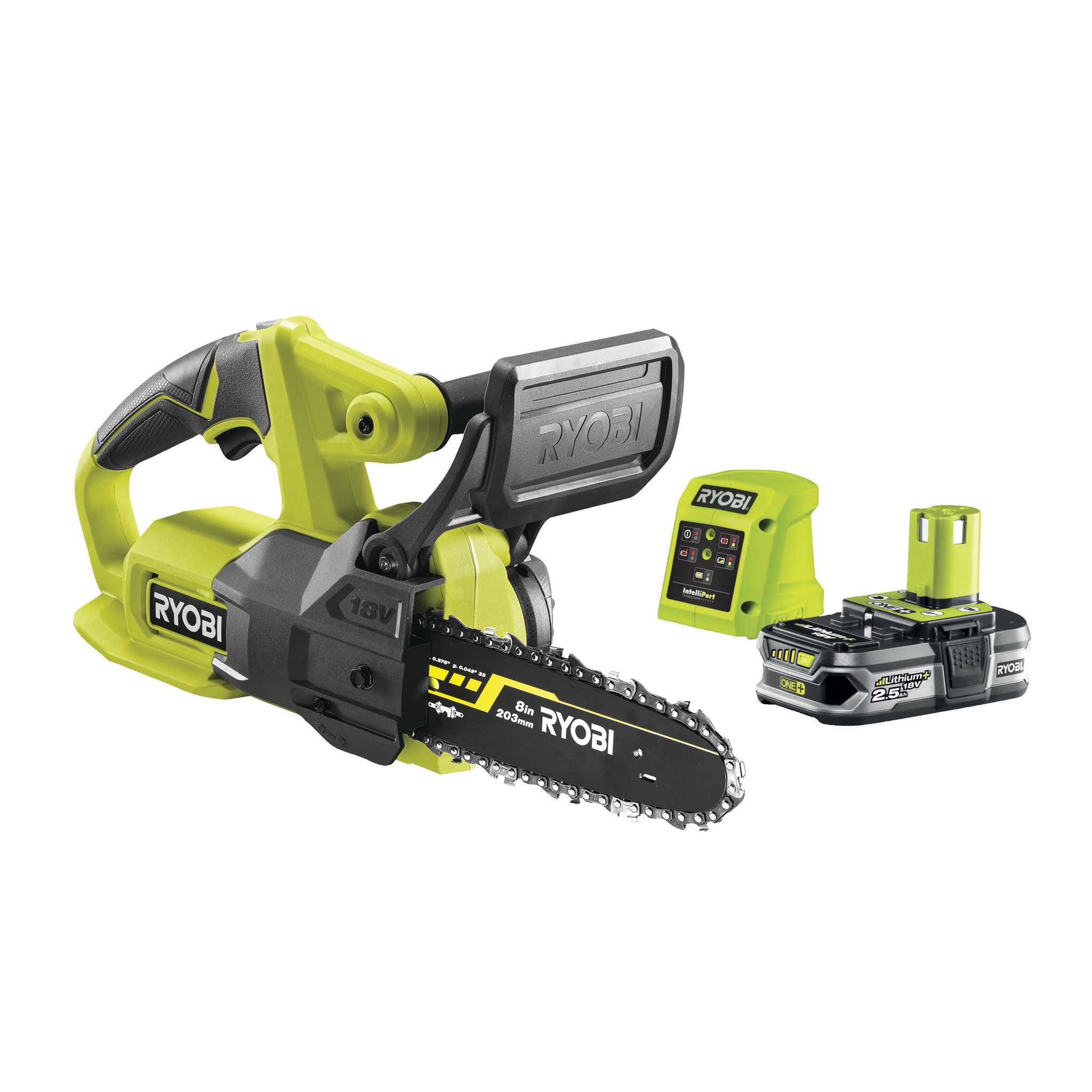 Ryobi Akku-Kettensäge One+ 18 V, Inkl. 1 X 2,5 Ah Akku, Compact, Schwertlänge 20 Cm, Ry18cs20a-125 - Image 2