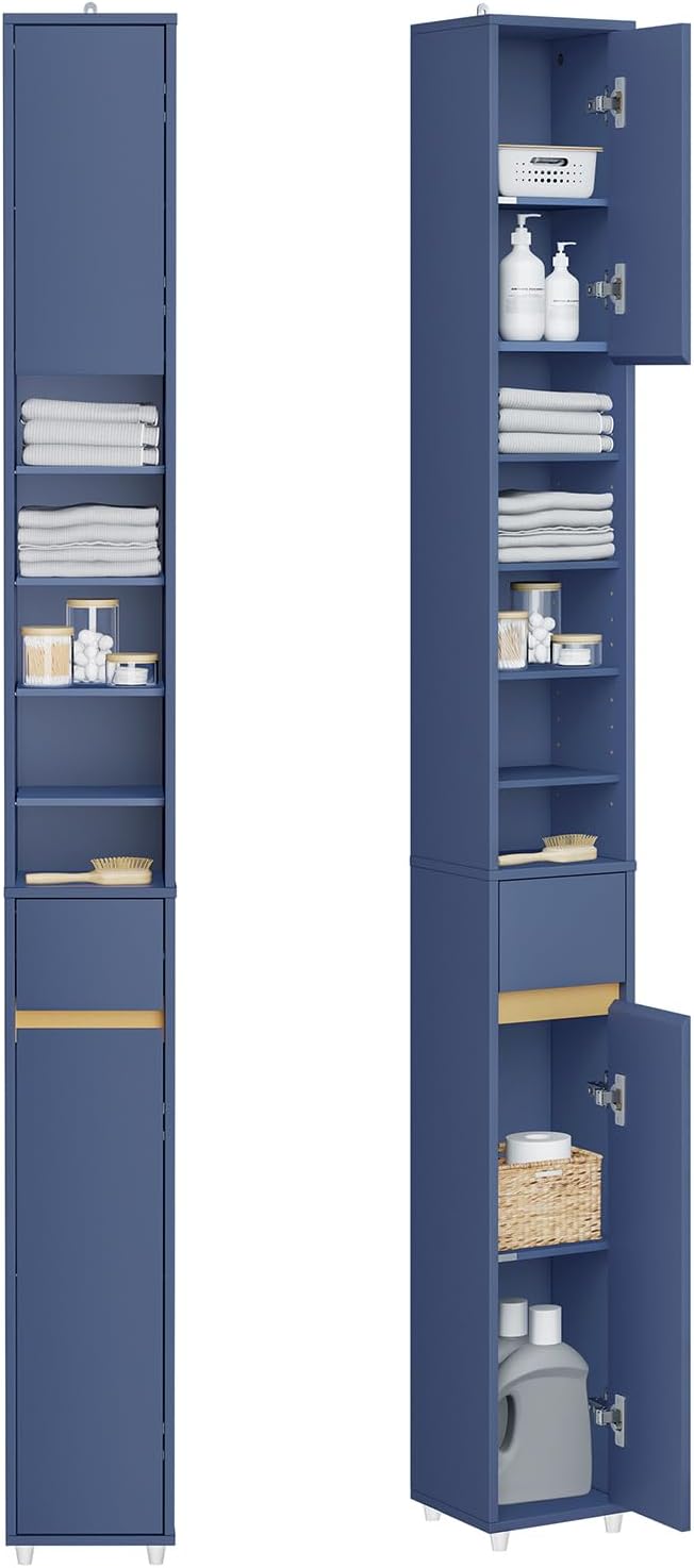Sobuy – Meuble Colonne Salle De Bain Étroite 20 Cm – Armoire De