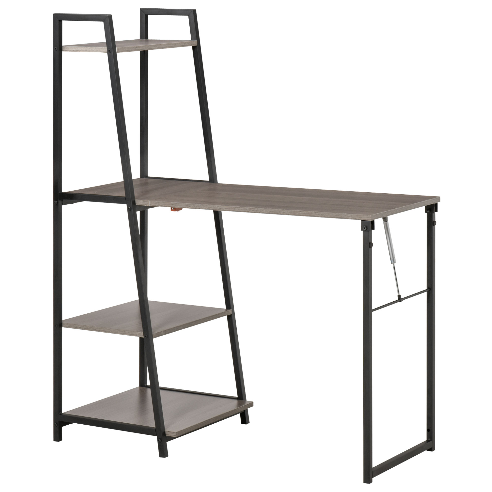 Homcom - Bureau Pliable Rabattable - Bureau Bibliothèque 2 En 1 - 4