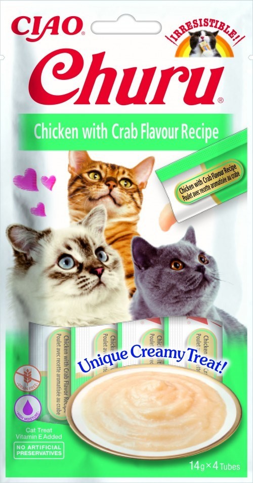 Inaba Denko Inaba - Churu - Cremiger Leckerbissen Für Katzen - Huhn Krabbe - 4X14g (56G) - Bild 5